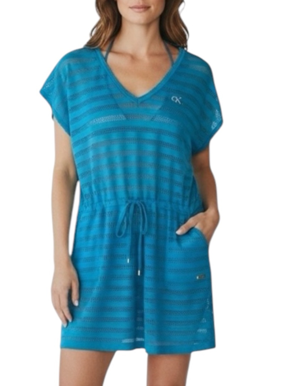 CALVIN KLEIN Eyelet Swim Cover-Up in Blue Size Medium — SUMMER PERFECTION!!! - Picture 1 of 12